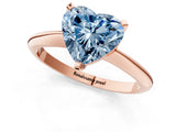 Rose gold Fancy Blue Heart Cut Diamond Solitaire Engagement Ring with Classic Band and Four-Prong Setting_86