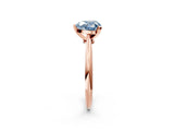 Rose gold Fancy Blue Heart Cut Diamond Solitaire Engagement Ring with Classic Band and Four-Prong Setting_87