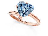 Rose gold Fancy Blue Heart Cut Diamond Solitaire Engagement Ring with Four-Prong Setting and Classic Band_21