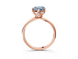Rose gold Fancy Blue Heart Cut Diamond Solitaire Engagement Ring with Four-Prong Setting and Classic Band_23