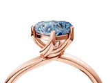 Rose gold Fancy Blue Heart Cut Diamond Solitaire Engagement Ring with Four-Prong Setting and Classic Band_24