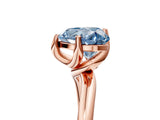 Rose gold Fancy Blue Heart Cut Diamond Solitaire Engagement Ring with Four-Prong Setting and Classic Band_25