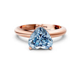 Rose gold Fancy Blue Heart Cut Diamond Solitaire Engagement Ring with Round Band and Four-Prong Setting_195