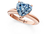 Rose gold Fancy Blue Heart Cut Diamond Solitaire Engagement Ring with Round Band and Four-Prong Setting_196