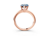 Rose gold Fancy Blue Heart Cut Diamond Solitaire Engagement Ring with Round Band and Four-Prong Setting_198