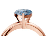 Rose gold Fancy Blue Heart Cut Diamond Solitaire Engagement Ring with Round Band and Four-Prong Setting_199