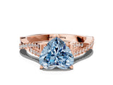 Rose gold Fancy Blue Heart Cut Diamond Solitaire Engagement Ring with Twisted Pavé Band and Four-Prong Setting_32