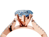 Rose gold Fancy Blue Heart Cut Diamond Solitaire Engagement Ring with Twisted Pavé Band and Four-Prong Setting_36