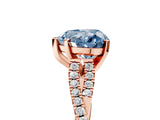 Rose gold Fancy Blue Heart Cut Diamond Solitaire Engagement Ring with Twisted Pavé Band and Four-Prong Setting_37