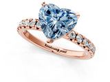 Rose gold Fancy Blue Heart Cut Diamond Solitaire Pavé Engagement Ring with Round Band and Prong Setting_75