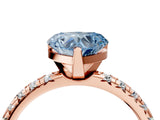 Rose gold Fancy Blue Heart Cut Diamond Solitaire Pavé Engagement Ring with Round Band and Prong Setting_78