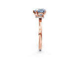 Rose gold Fancy Blue Heart Cut Diamond Solitaire Ring with Classic Band and Four-Prong Setting_2