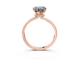 Rose gold Fancy Blue Heart Cut Diamond Solitaire Ring with Classic Band and Four-Prong Setting_3