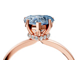 Rose gold Fancy Blue Heart Cut Diamond Solitaire Ring with Classic Band and Four-Prong Setting_4