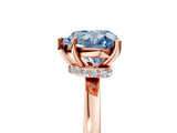 Rose gold Fancy Blue Heart Cut Diamond Solitaire Ring with Classic Band and Four-Prong Setting_5