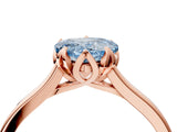 Rose gold Fancy Blue Heart Cut Diamond Solitaire Ring with Flower Prong Setting and Classic Band_40