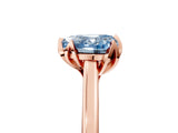 Rose gold Fancy Blue Heart Cut Diamond Solitaire Ring with Flower Prong Setting and Classic Band_41