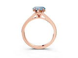 Rose gold Fancy Blue Heart Cut Diamond Solitaire Ring with Pavé Band and Prong Setting_15