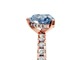 Rose gold Fancy Blue Heart Cut Diamond Solitaire Ring with Round  Pavé Band and Four-Prong Setting_41
