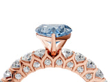 Rose gold Fancy Blue Heart Cut Diamond Solitaire Ring with Shared Prong Pavé Band and Four-Prong Setting_62