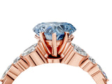 Rose gold Fancy Blue Heart Cut Diamond Solitaire Ring with Side Stones and Four-Prong Setting_41