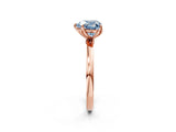Rose gold Fancy Blue Heart Cut Diamond Solitaire Ring with Thin Band and Prong Setting_26