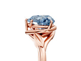 Rose gold Fancy Blue Heart Cut Diamond Solitaire Ring with Twist Band and Four-Prong Setting_132