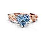 Rose gold Fancy Blue Heart Cut Diamond Solitaire Ring with Twisted Band and Prong Setting_204