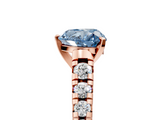 Rose gold Fancy Blue Heart  Cut Diamond Solitaire with Pave Band and Four-Prong Setting_135