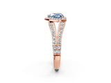 Rose gold Fancy Blue Heart Cut Diamond Split Shank Halo Ring with Four-Prong Setting_72