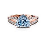 Rose gold Fancy Blue Heart Cut Diamond Split Shank Pavé Engagement Ring with Four-Prong Setting_98
