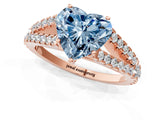 Rose gold Fancy Blue Heart Cut Diamond Split Shank Pavé Engagement Ring with Four-Prong Setting_99