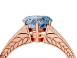 Rose gold Fancy Blue Heart Cut Diamond Split Shank Ring with Pavé Band and Four-Prong Setting_61