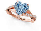 Rose gold Fancy Blue Heart  Cut Diamond Twisted Band Engagement Ring with Prong Setting_4