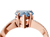 Rose gold Fancy Blue Heart  Cut Diamond Twisted Band Engagement Ring with Prong Setting_7