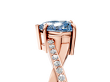 Rose gold Fancy Blue Heart  Cut Diamond Twisted Band Engagement Ring with Prong Setting_8