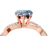 Rose gold Fancy Blue Heart  Cut Diamond Twisted Band with Pavé Setting and Four-Prong Setting_23