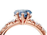 Rose gold Fancy Blue Heart  Cut Diamond Vine Band with Four-Prong Setting_61