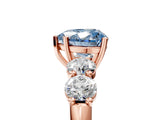 Rose gold Fancy Blue Heart  Cut Five-Stone Prong Set Diamond Ring with Classic Band_59