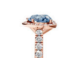Rose gold Fancy Blue Heart  Cut Halo Diamond Engagement Ring with Pave Band and Four-Prong Setting_33