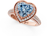 Rose gold Fancy Blue Heart  Cut Halo Diamond Pave Band with Four-Prong Setting_38