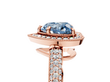 Rose gold Fancy Blue Heart  Cut Halo Diamond Pave Band with Four-Prong Setting_42