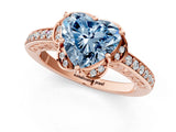 Rose gold Fancy Blue Heart  Cut Halo Diamond Ring with Channel Set Band and Four-Prong Setting_33