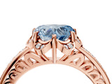Rose gold Fancy Blue Heart  Cut Halo Diamond Ring with Channel Set Band and Four-Prong Setting_36