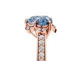 Rose gold Fancy Blue Heart  Cut Halo Diamond Ring with Channel Set Band and Four-Prong Setting_37