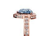 Rose gold Fancy Blue Heart  Cut Halo Pave Split Shank Prong Setting Ring_37