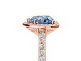 Rose gold Fancy Blue Heart Cut Halo Round Diamond Pavé Band with Four-Prong Setting_8