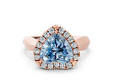 Rose gold Fancy Blue Heart  Cut Halo Solitaire Engagement Ring with Square Band and Four-Prong Setting_113