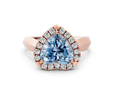 Rose gold Fancy Blue Heart  Cut Halo Solitaire Engagement Ring with Square Band and Four-Prong Setting_66