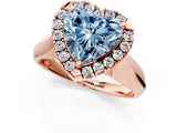 Rose gold Fancy Blue Heart  Cut Halo Solitaire Engagement Ring with Square Band and Four-Prong Setting_67